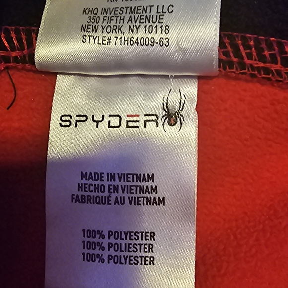 SPYDER Mens Cold WeatherQuarter Zip Pullover Red/Black Sweater/Sweatshirt SZ M - Picture 15 of 15